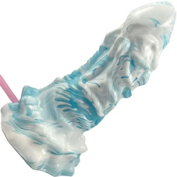 Deep Fantasies Xenomorph Platinum Silicone Fantasy Dildo With Squirt Tube