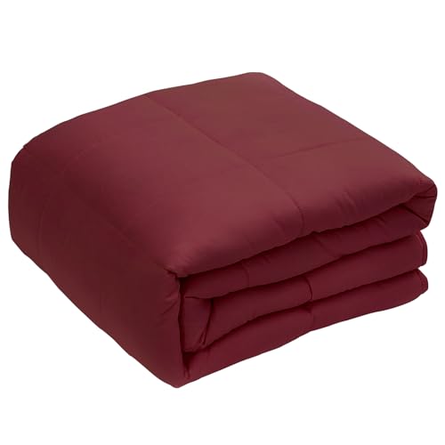 Topcee Weighted Blanket (25lbs 88"x104" King Size) Cooling Breathable Heavy Blanket Microfiber Material with Glass Beads Big Blanket Fits King & California King Beds - Burgundy - 88"×104"-25lbs