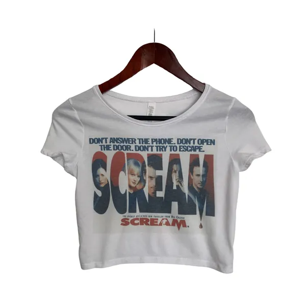 Scream Horror Crop Top, Scary Movie Tops for Women, Retro Vintage Spooky Top, Boho Stylish Tops, Summer Tops, Horror Movie Fan Gift