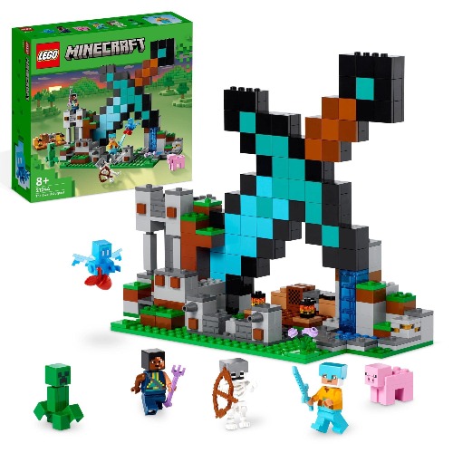 LEGO Minecraft The Sword Outpost 21244 Building Toy Set with a Skeleton, Creeper and More for Kids Aged 8+