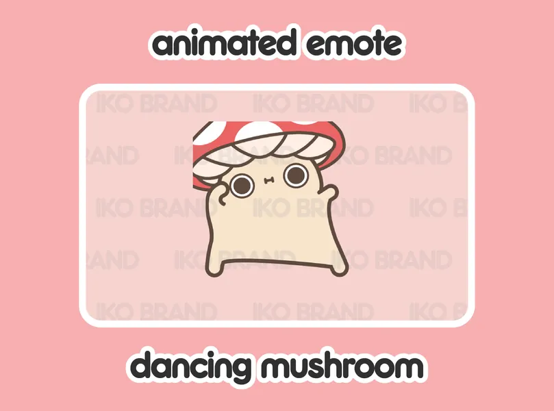 Animated Emote - Dancing Mushroom | Cute | Kawaii | Chibi | Twitch, YouTube, Discord | Stream Emotes & Alerts