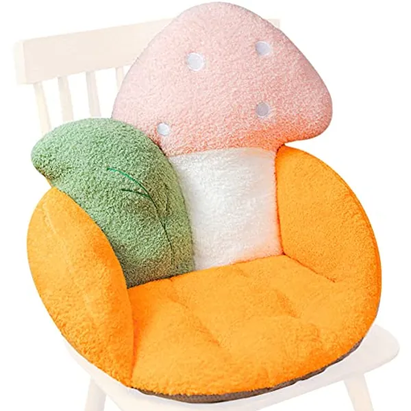 Kelendle Seat Cushion with Back Support - Chair Cushion Backrest Seat Lumbar Support Pillow Floor Seat Cushion for Home Office Decoration Mushroom