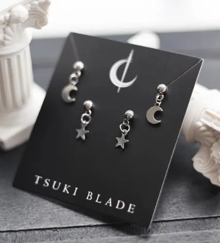Moonlight Stud Set | Clip On Hoops / Silver