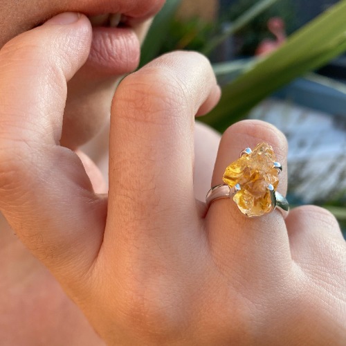 Raw Citrine Gemstone Ring | T1 /2