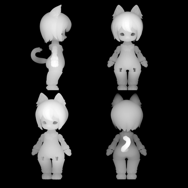 Sio2 Doll - Civet Cat in white skin