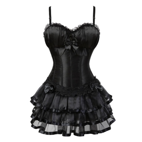 'Wild Child' Black Alt Victorian Corset Dress - Black / M