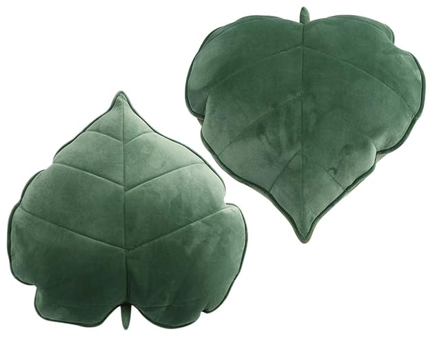 Cyprinus Carpio 3D Leaf Shape Household Pillow Cushion Sofa Lumbar Pillow Household Throw Pillow Decoration 20 * 20 Inch (Green-2 Pack) - Green-2 Pack