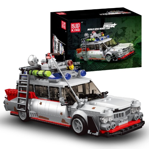 Mould king 27020 Technik für Icons Geisterbus ECTO-1 Auto großes Set für Erwachsene, Modellauto-Bausatz, Ausstellungsstück für Sammler (603Teile) Technologie Klemmbausteine Bausatz - Icons Geisterbus ECTO-1