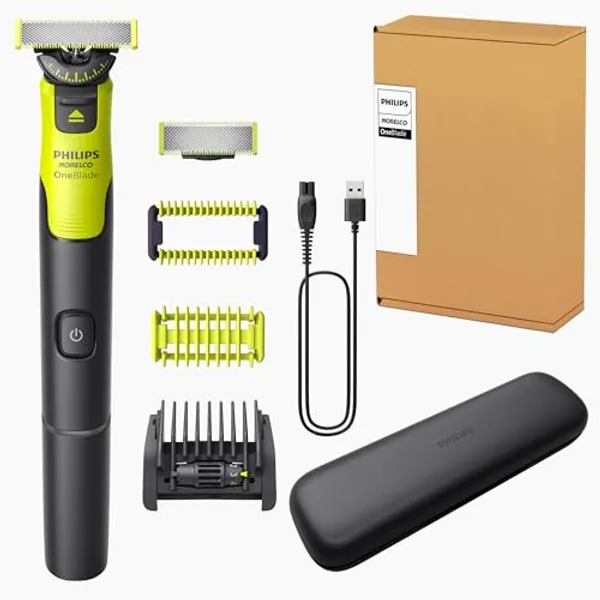 Philips Norelco OneBlade 360 with Connectivity Hybrid Face + Body, Electric Beard Trimmer, Shaver and Body Groomer with 360 Blade Tech, 1x360 Blade, 5in1 Comb, Body Kit, Travel Case, Model QP4631/90