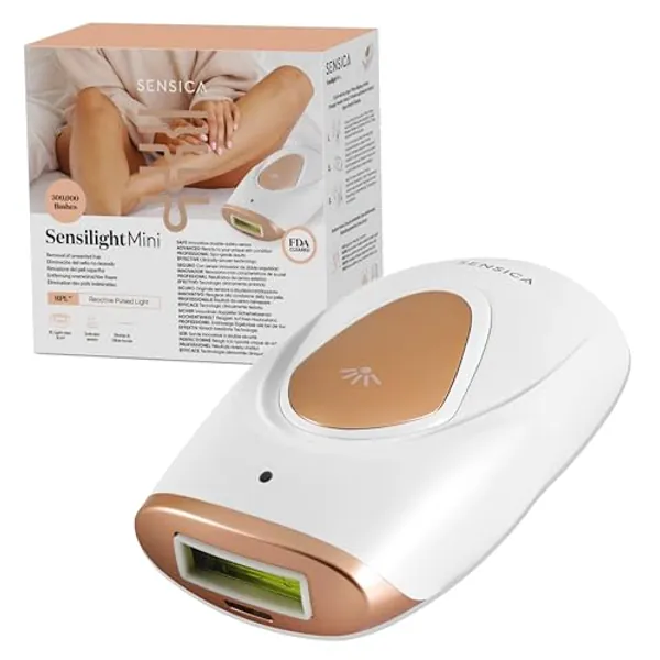 Sensica Sensilight Mini RPL Permanent Laser Hair Removal for Women and Men - Painless 300,000 Flashes Perfect for Home Use. Body & Facial Hair Remover Device - XL Window 3cm