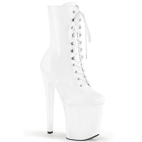 Pleaser XTREME-1020 Blk Pat/Blk - 7 UK - Wht Pat Wht