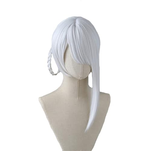 Cosplay Wig NieR Kaine Cosplay Wig NieR RepliCant Cosplay Sliver White Braided Hair with Bangs Synthetic Hair Heat Resistant