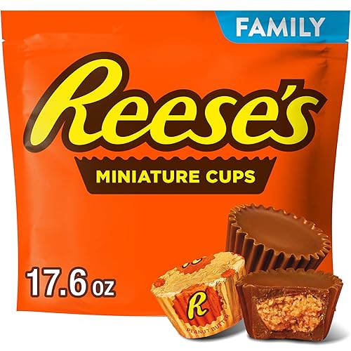 REESE'S Miniatures Milk Chocolate Peanut Butter Cups, Candy Family Pack, 17.6 oz - REESE'S Cups - Full Size