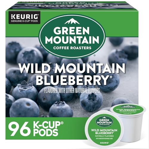 Green Mountain Coffee Roasters Wild Mountain Blueberry Keurig Single-Serve K-Cup pods, Light Roast Coffee, 96 Count (4 Packs of 24) - Wild Mountain Blueberry - 24 Count (Pack of 4)