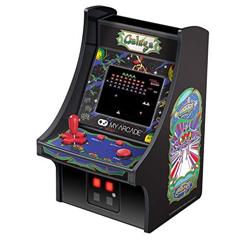 My Arcade Micro Player Mini Arcade Machine: Galaga Video Game, Fully Playable, 6.75 Inch Collectible, Color Display, Speaker, Volume Buttons, Headphone Jack, Battery or Micro USB Powered - Galaga
