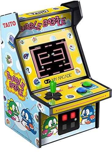 My Arcade Micro Player Mini Arcade Machine: Bubble Bobble Video Game, Fully Playable, 6.75 Inch Collectible, Color Display, Speaker, Volume Buttons, Headphone Jack, Battery or Micro USB Powered - Bubble Bobble
