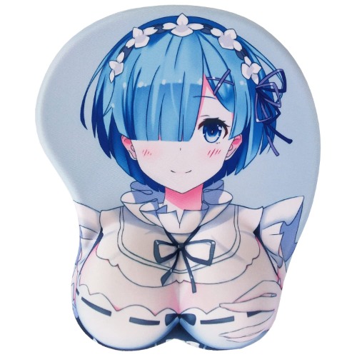 Cute Mouse Pads Laptop Kawaii 3D Mouse Pad Gamer Mouse Mat Gaming Sexy Anime Girl Boob Mouse Pad with Wrist Support Light Blue - 