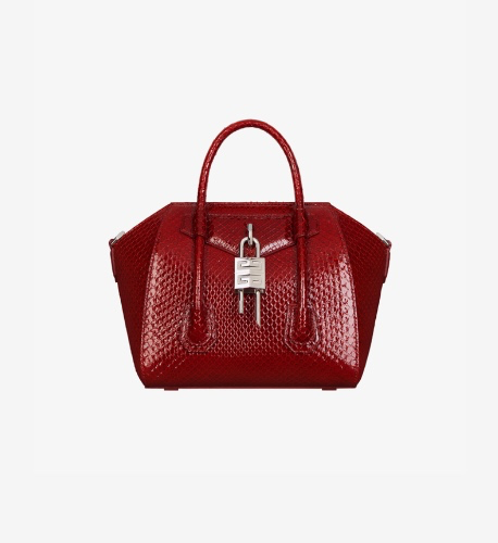 Mini Antigona Lock bag in python                    in - dark red | Givenchy GB