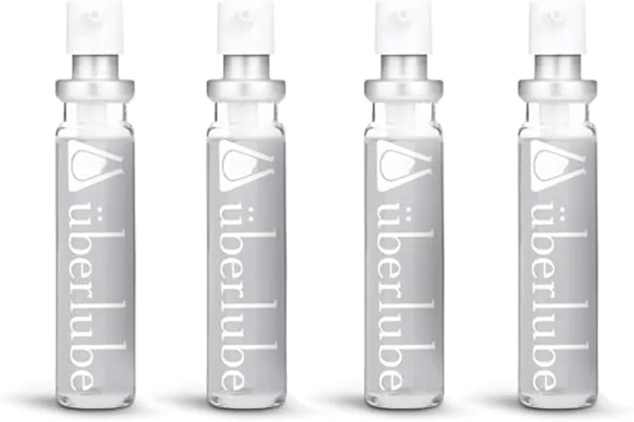 Uberlube Silicone Lube - Four 15ml Travel Lube Refill Only Tubes Unscented Silicone Lubricant Personal Lubrication - Latex-Safe Sex Lube Liquid for Couples, Vaginal & Anal Lube - 2 fl oz Total