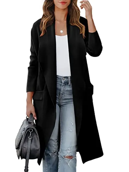 ANRABESS Women's Long Cardigan Sweater 2024 Fall Fashion Casual Oversized Knit Open Front Coatigan Jacket Coat Trendy Outfits