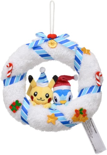 Pokémon - Pikachu - Pochama - Plush Mascot - Pokémon Christmas in the Sea - Wreath (Pokémon Center) - Brand New