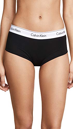 Calvin Klein Women's Modern Cotton Boyshort Panty - Medium - Black