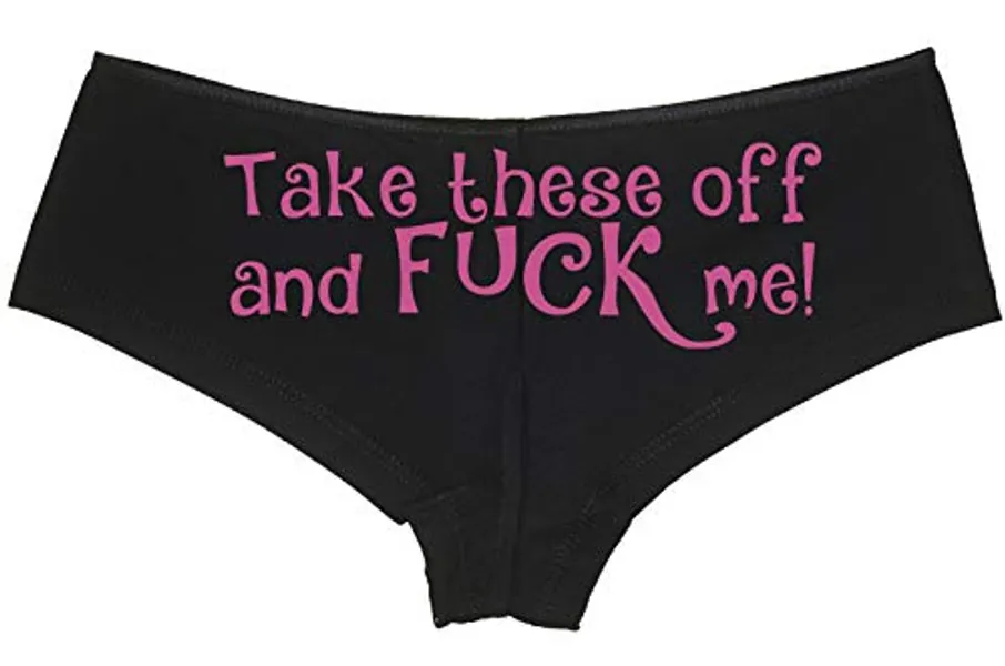 Knaughty Knickers Take These Off and Fuck Me sexy slutty underwear black panties