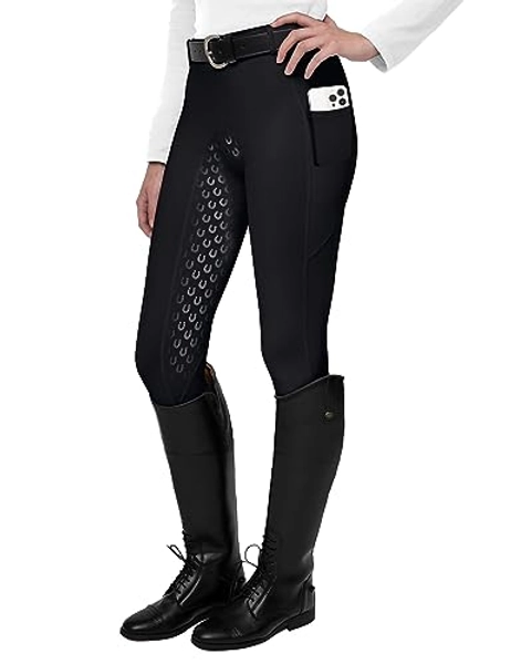 FitsT4 Women's Full Seat Riding Tights Active Silicon Grip Horse Riding Tights Equestrian Breeches