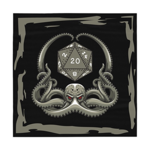 Cthulhu D20 TTRPG Gaming Table Cover - 55.1" × 55.1" / Custom