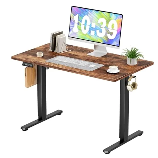 Sweetcrispy L Shaped Computer Corner PC Gaming Desk Table with CPU Stand Side Bag for Home Office Dorm Sturdy Writing Workstation, Rustic, 50 Inch
