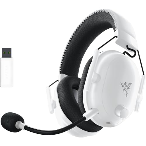 Razer BlackShark V2 Pro Wireless Gaming Headset: THX 7.1 Spatial Surround Sound - 50mm Drivers - Detachable Mic - for PC, PS5, PS4, Switch, White - White