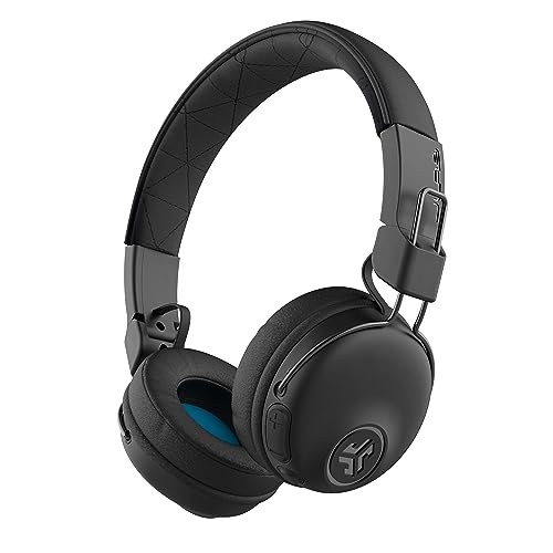 JLab Studio Bluetooth Wireless On-Ear Headphones, 30+ Hour Bluetooth 5 Playtime, EQ3 Sound, Ultra-Plush Faux Leather & Cloud Foam Cushions, Track and Volume Controls, Black - Bluetooth - Black