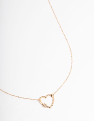 Gold Plated Sterling Silver Heart Pendant Necklace | Default Title