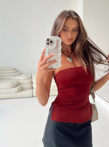 Strutter Strapless Top Burgundy | US 2 / Burgundy