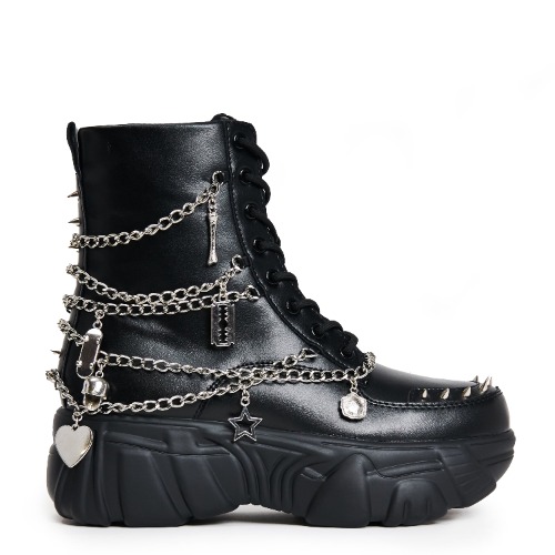 Boned Catch Black Mystic Charm Boots | UK 6 / Black