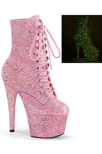 Pleaser ADORE 1020GDLG Pink Glitter Boots | UK6 / EU39 / US9