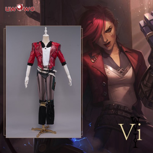 Uwowo Game League of Legends Cosplay LOL Cos Vi Cosplay LOL Arcane Young Ver Vi Costume - L