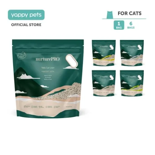 NurturePRO Pawsoft Tofu Cat Litter 7L | Tofu Litter Soya Corn Green Tea Charcoal