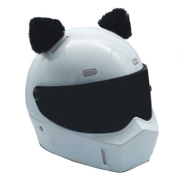 Helmet Rizz: Cat Ears Helmet Ornaments Cute Motorcycle Helmet Add-On - A