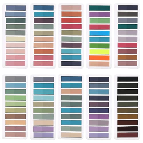 2000pcs Book Tabs Sticky Tabs for Office Supplies, Stickers Transparent Sticky Notes for School Supplies,Clear Binder Tabs for Annotating Books, Writable Repositionable Page Markers Morandi Index Tabs - 2000pcs