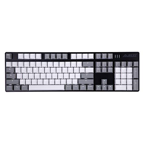 AK50 Wired Classic 104 Mechanical Gaming Keyboard – Brown Switches - PBT Keycaps – Grey-White Matching – White Backlit - Durable Aluminum Frame – for Windows Computer Office Gaming PC - Black - PBT Keycaps Brown Switch Black