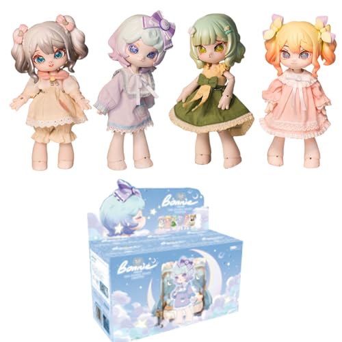 XiDonDon Bonnie Blind Box Doll Figures, 1/12 BJD Doll OB11 Size Action Figures, Movable Dolls with Doll Clothes Surprise Gift Toys (Starry Night Chapter,Single Box) - Starry Night Chapter - Single Box