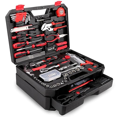 KingTool 325 Piece Home Repair Tool Kit, General Home/Auto Repair Tool Set, Toolbox Storage Case with Drawer, General Household Tool Kit - Perfect for Homeowner, Diyer, Handyman - 325-Pieces