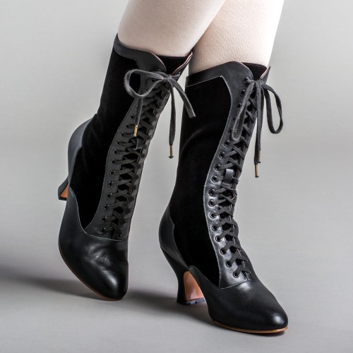 Camille Women's Edwardian Boots (Black/Black) | 7.5