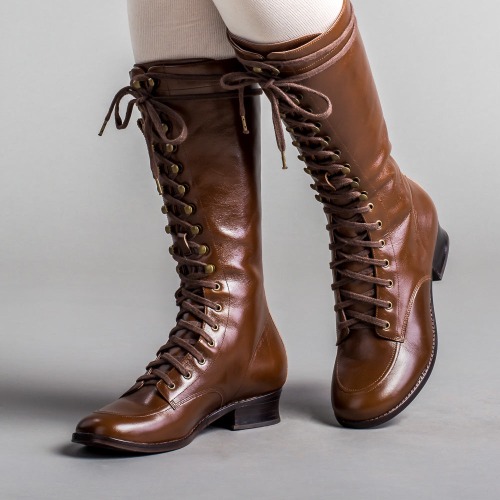 Bessie Women's Vintage Aviator Boots (Brown) | 7.5