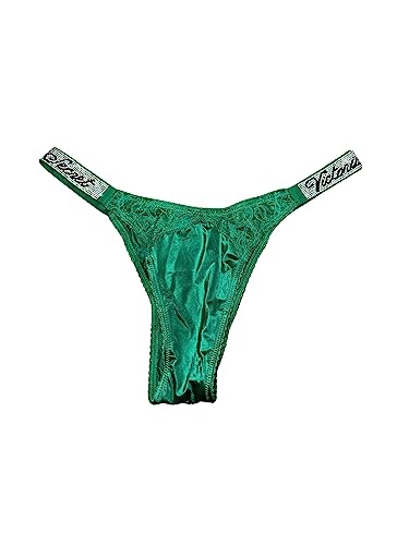 Victoria's Secret Bombshell Shine Strap Very Sexy Lace Brazilian Panty Color Green New - Small - Green