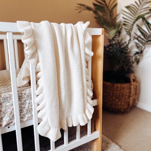 Freya Frill Blanket | Ivory | Default Title