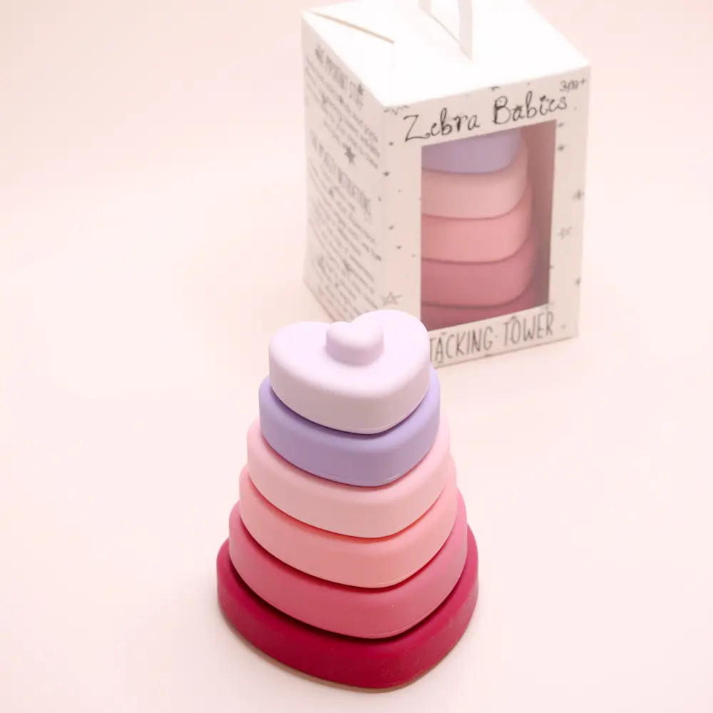 Silicone Stacking Tower Teething Toy - Heart 6