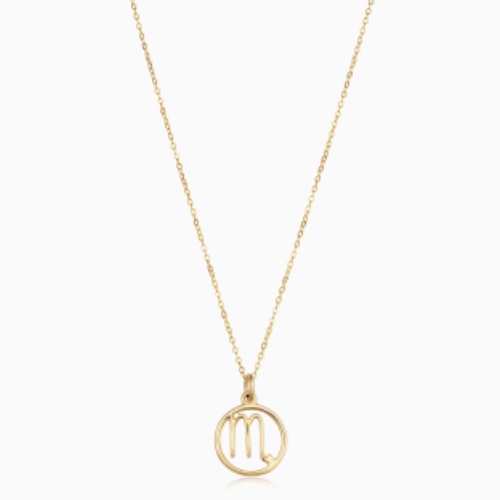 Zodiac Pendant Necklace | Yellow Gold / 14k Solid Gold / Scorpio