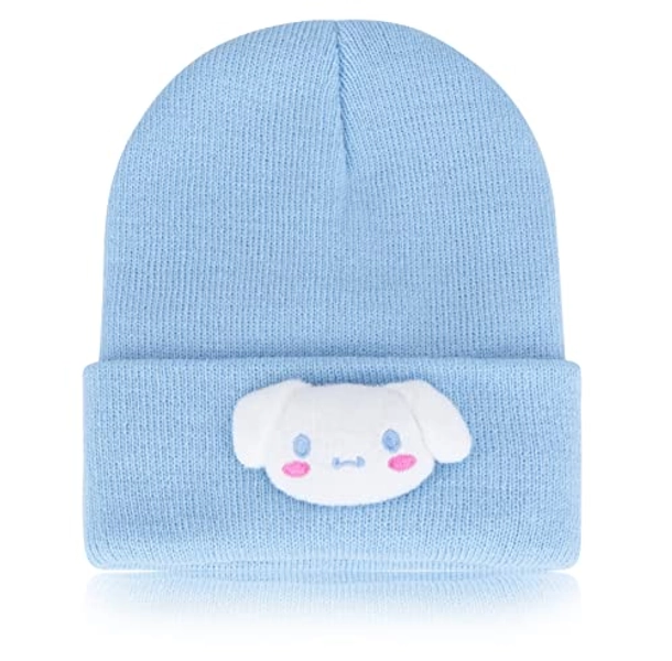 Roffatide Anime Cinnamoroll Cute Beanie Hat Kawaii Lolita JK Caps Winter Knit Hat for Boys Girls Embroidered Beanie Cap